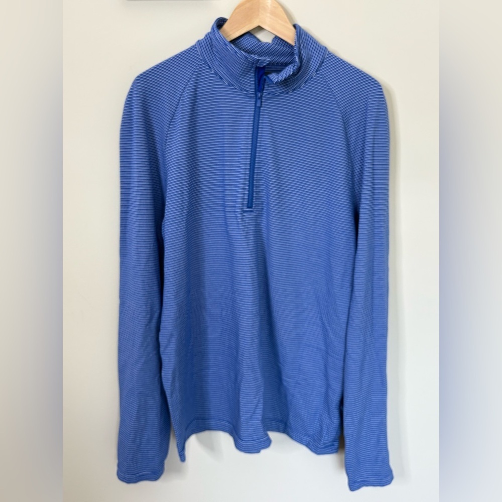 Outdooor Voices Blue Stripe 1/4 Zip Pullover Size XL